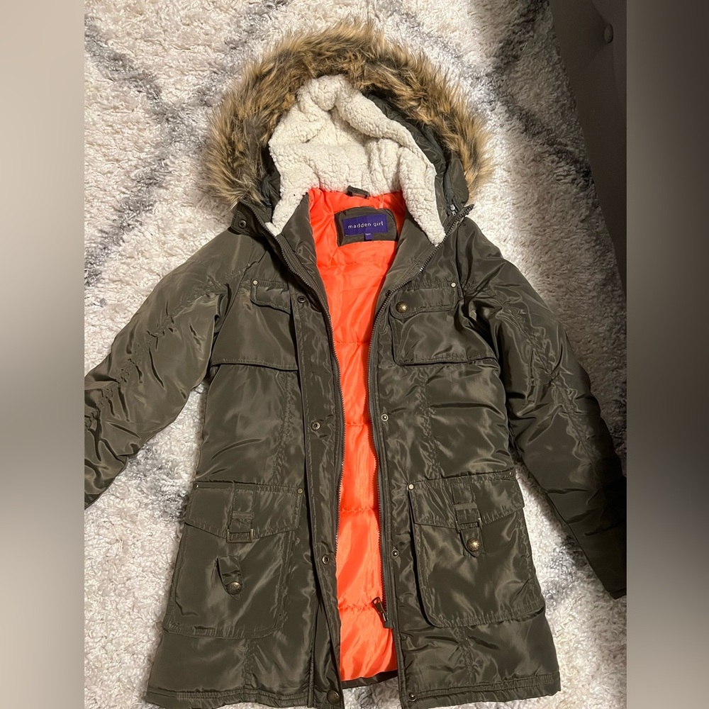 Madden Girl Faux-Fur long Parka